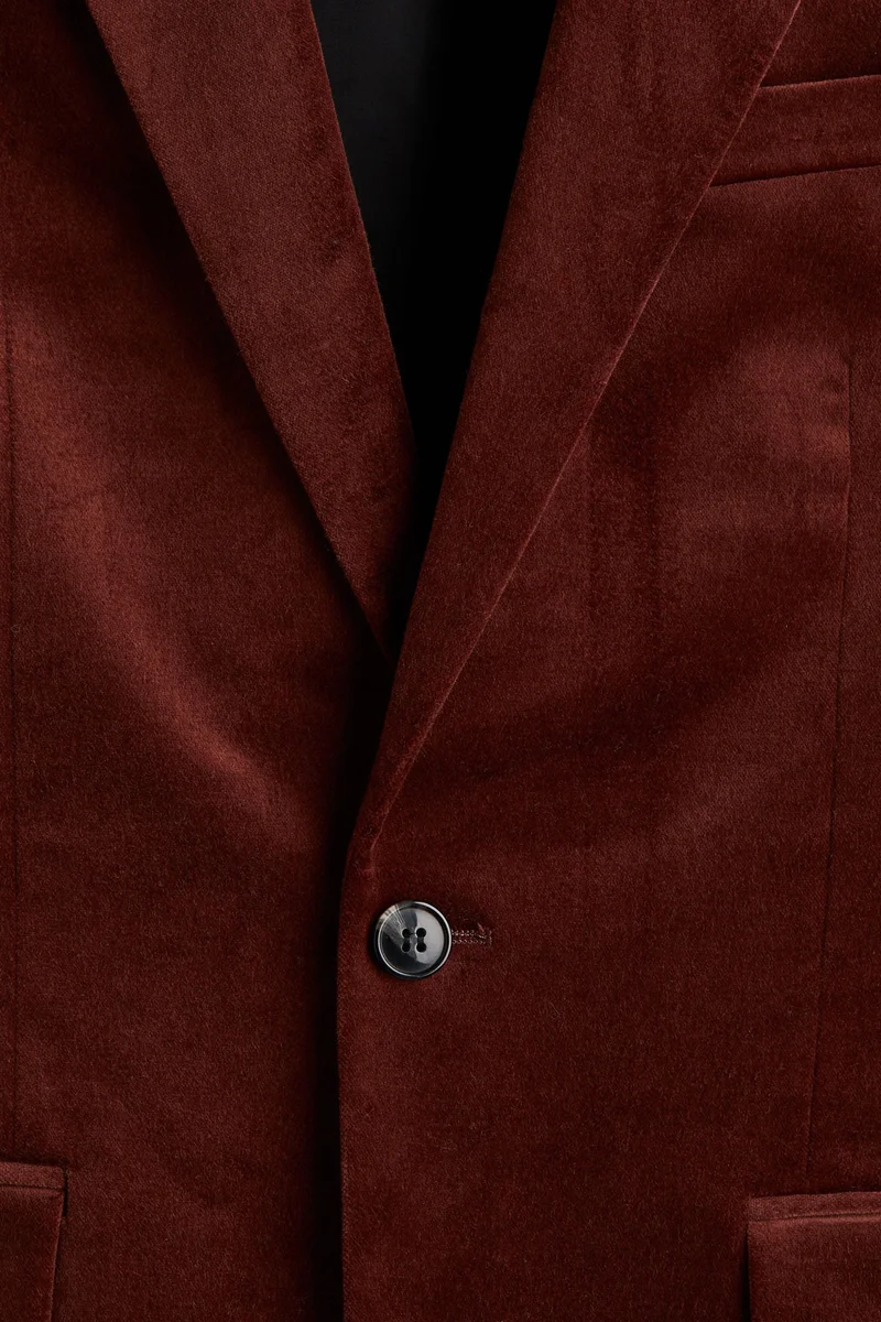 H&M  Regular Fit Single-breasted velvet jacket for Men | Best Price UAE